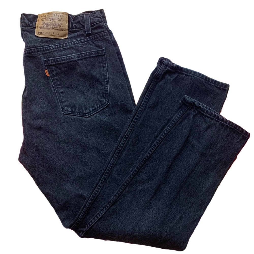 Vintage Levi 505 Orange Tab Black Jeans